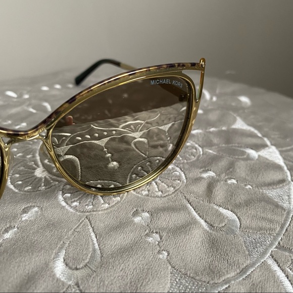 Michael Kors Ina Gold Cat’s Eye Mirrored Sunglasses - Picture 10 of 14